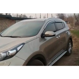 Window deflectors with chrome trim (4 pcs, HIC) Kia Sportage 2015-2021 photo 3