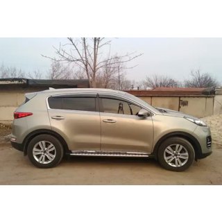 Window deflectors with chrome trim (4 pcs, HIC) Kia Sportage 2015-2021 photo 4