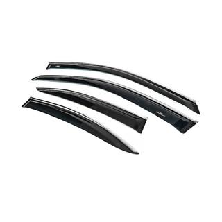 Window deflectors with chrome trim (4 pcs, HIC) photo 2