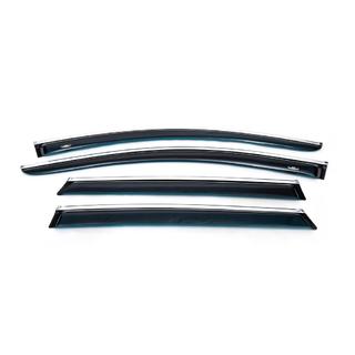 Window deflectors with chrome trim (4 pcs, HIC) photo 1