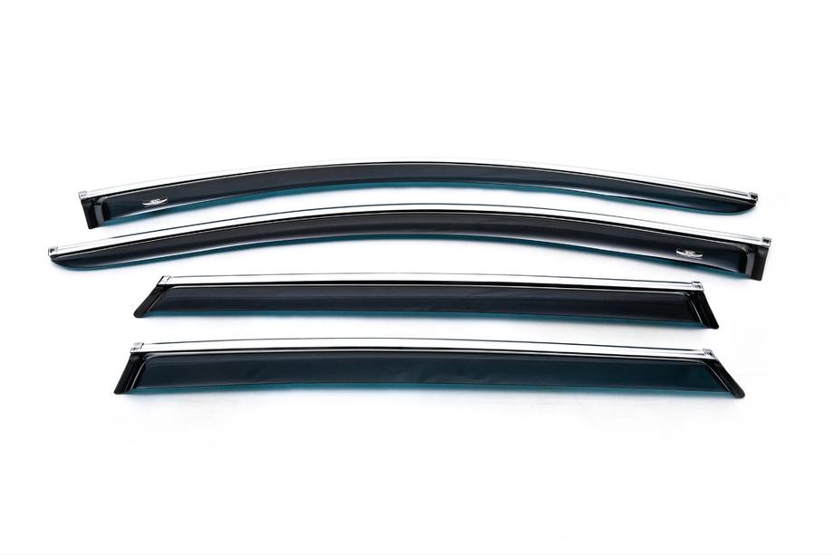Mazda CX-9 2017- Window deflectors with chrome trim (4 pcs, HIC) Image
