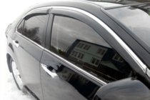 Toyota Camry 2011–2017 Window visors with chrome trim (2011-2017 EU / 2011-2014 USA, 4 pcs, HIC) photo 9