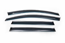 Volvo XC70 2007-2013 Window deflectors with chrome trim (4 pcs, HIC) photo 2