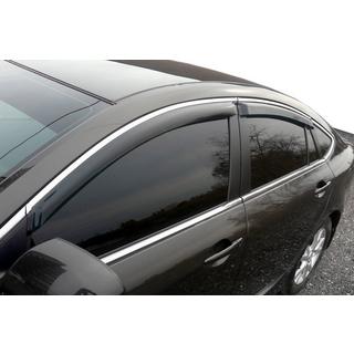 Window deflectors with chrome trim (4 pcs, HIC) photo 1