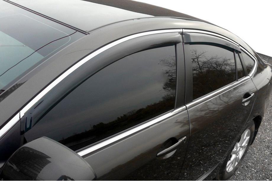 Ford Mondeo 2014-2022 Window deflectors with chrome trim (4 pcs, HIC) Image