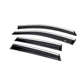 Window deflectors with chrome trim (4 pcs, HIC) photo 2