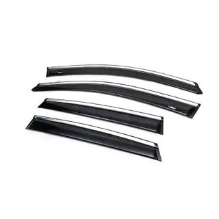 Window deflectors with chrome trim (4 pcs, HIC) photo 2