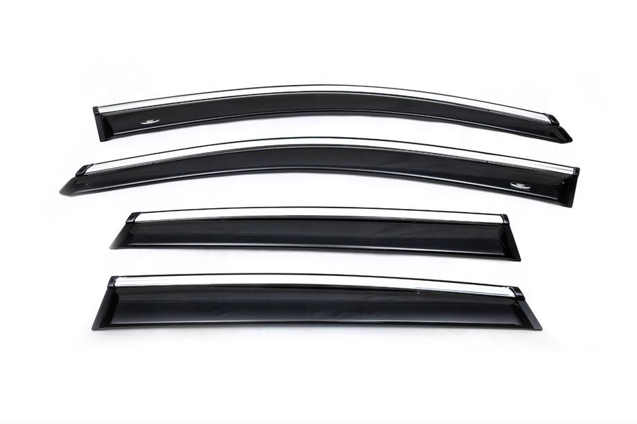 Honda CRV 2012-2016 Window deflectors with chrome trim (4 pcs, HIC) Photo 1