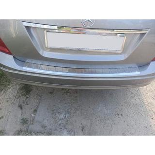 Rear bumper protector (SW, gloss, stainless steel) Mercedes C-class W204 2007-2015 photo 1