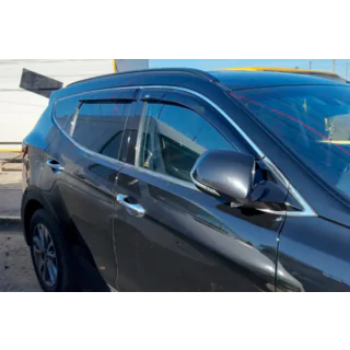 Window deflectors with chrome trim (4 pcs, HIC) photo 1