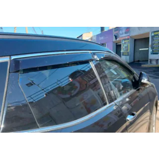 Window deflectors with chrome trim (4 pcs, HIC) photo 2