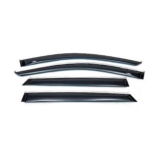 Window deflectors with chrome trim (4 pcs, HIC) Hyundai Santa Fe 3 2012-2018 photo 4