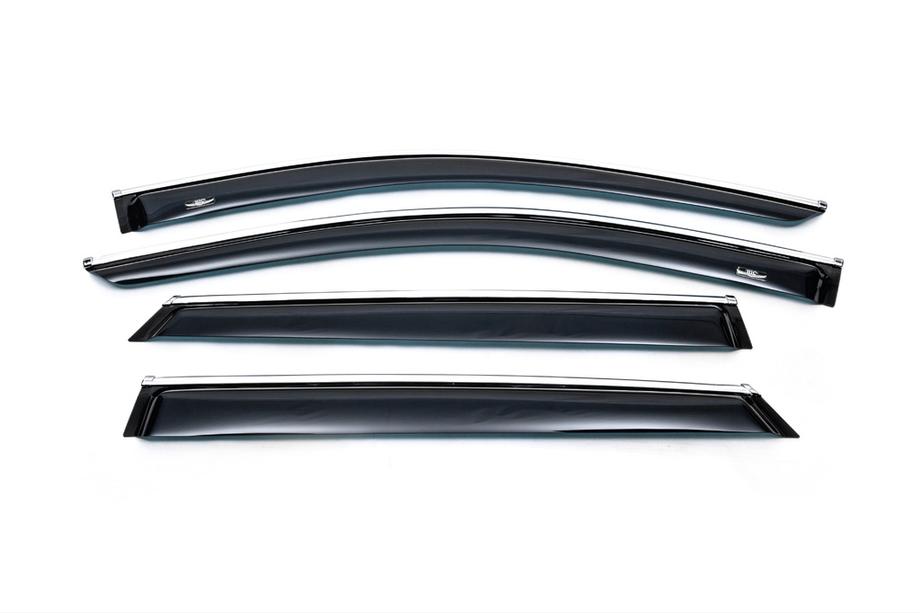 Hyundai Santa Fe 3 2012-2018 Window deflectors with chrome trim (4 pcs, HIC) Photo 4