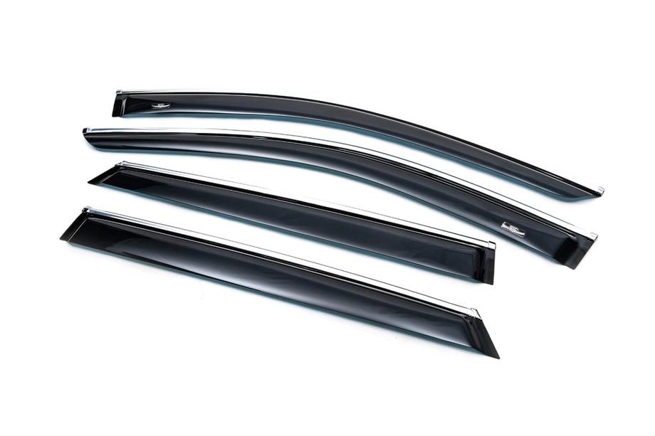 Hyundai Santa Fe 3 2012-2018 Window deflectors with chrome trim (4 pcs, HIC) Photo 7