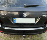 Skoda Superb 2009-2015 Rear Bumper Protector Carmos V1 (SW, Stainless Steel) photo 1