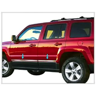 Stainless Steel Door Moldings Jeep Cherokee/Liberty 2007-2013 photo 1