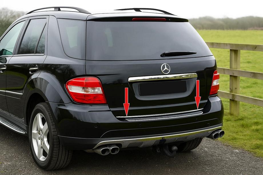 Mercedes ML W164 2005-2011 Trunk trim stainless steel Photo 1