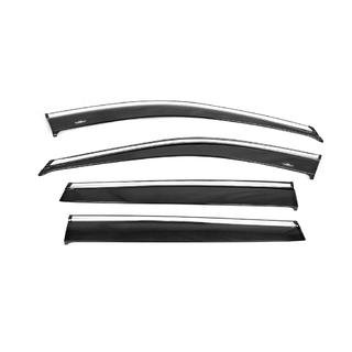 Window deflectors with chrome trim (4 pcs, HIC) photo 4