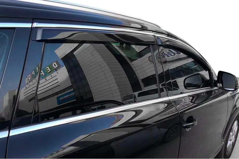 Skoda Superb 2009-2015 Window Deflectors with Chrome Trim SD (4 pcs, HIC) Image