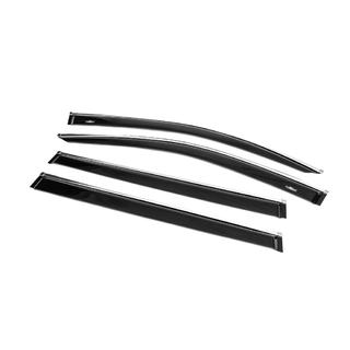 Window deflectors with chrome trim (4 pcs, HIC) Toyota Highlander 2013-2019 photo 2