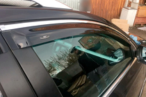 Volkswagen Passat B6 2006-2012 Window deflectors with chrome trim SW (4 pcs, HIC) photo 1
