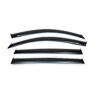 Window deflectors with chrome trim (4 pcs, HIC) photo 4