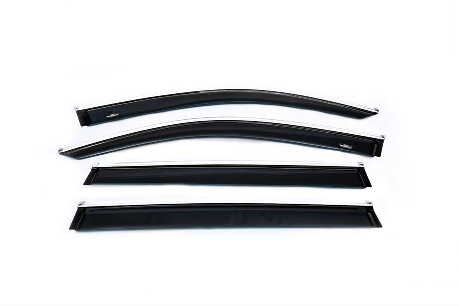Volkswagen Tiguan 2016-2023 Window deflectors with chrome trim (4 pcs, HIC) Photo 1