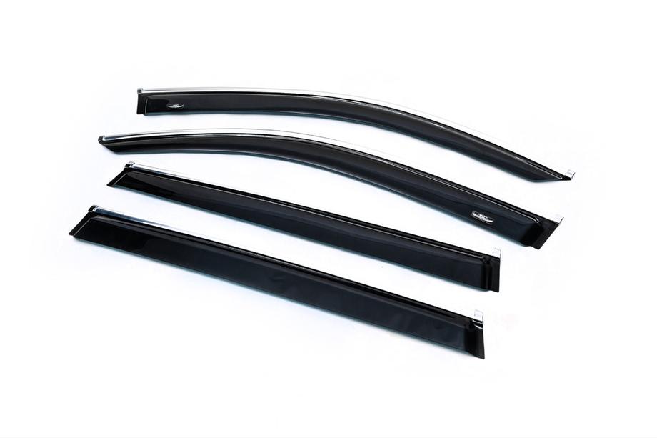 Volkswagen Tiguan 2016-2023 Window deflectors with chrome trim (4 pcs, HIC) Photo 2