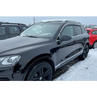Window deflectors with chrome trim (4 pcs, HIC) Volkswagen Touareg 2010-2018 photo 1