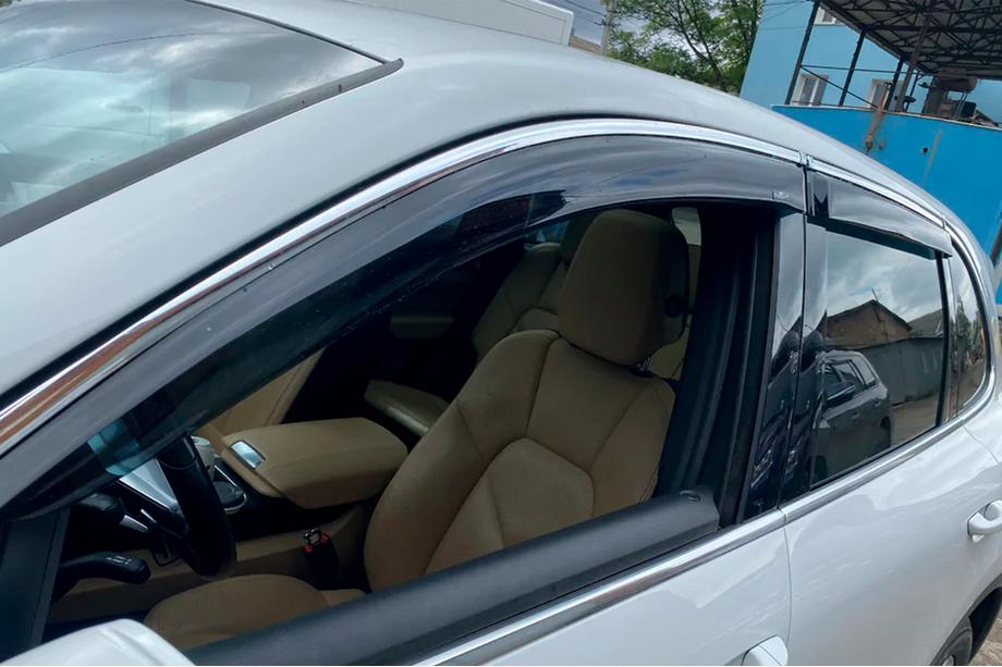 Volkswagen Touareg 2010-2018 Window deflectors with chrome trim (4 pcs, HIC) Photo 9