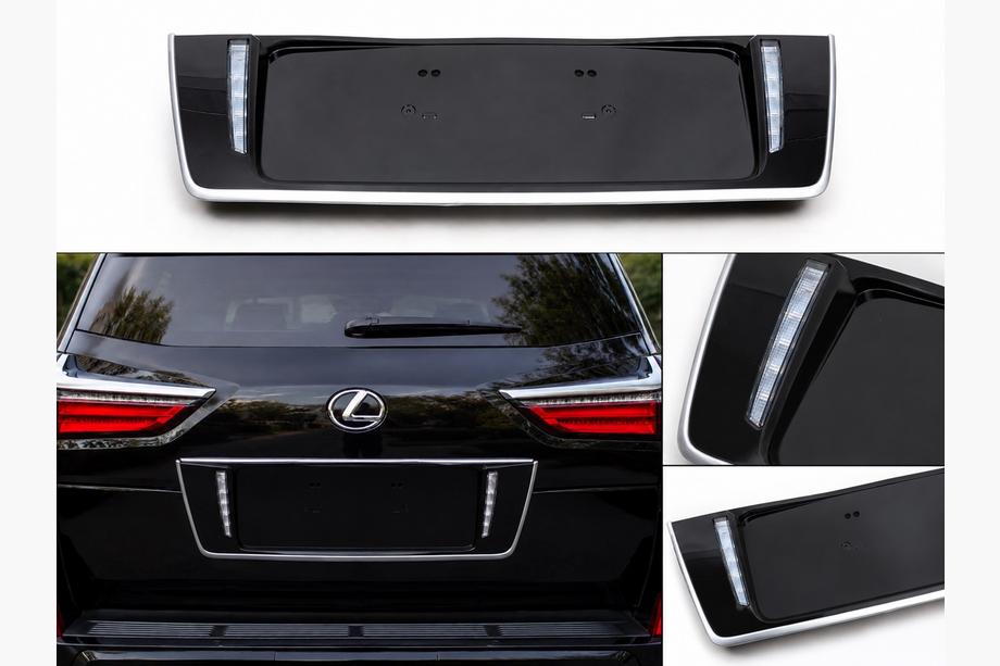 Lexus LX570/450d 2008-2022 Rear LED License Plate Holder (2007-2023) Black Image