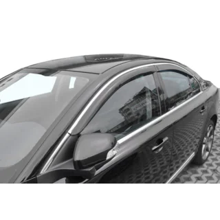 Window deflectors with chrome trim (4 pcs, HIC) Volvo S80 2006-2016 photo 1