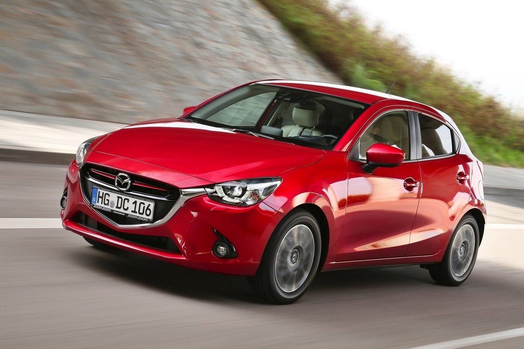 The compact five-door hatchback Mazda 2