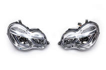 Mercedes C-class W203 2000-2007 Front headlights with LED daytime running lights (2 pcs) Dark photo 2