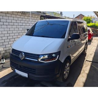 Front headlights with LED daytime running lights Black (2015-2019, 2 pcs) Volkswagen T6 2015-2024 photo 1