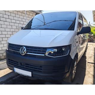 Front headlights with LED daytime running lights Black (2015-2019, 2 pcs) Volkswagen T6 2015-2024 photo 2