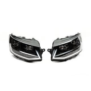 Front headlights with LED daytime running lights Black (2015-2019, 2 pcs) Volkswagen T6 2015-2024 photo 3