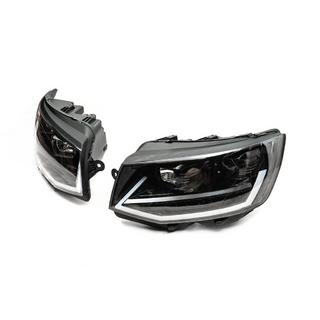 Front headlights with LED daytime running lights Black (2015-2019, 2 pcs) Volkswagen T6 2015-2024 photo 4