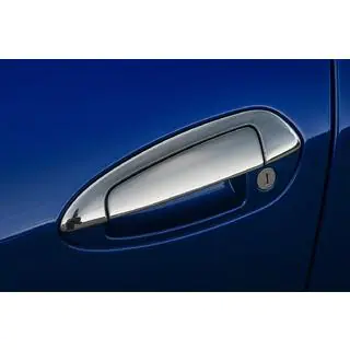 Chrome door handle covers with top part (8 pcs, stainless steel)