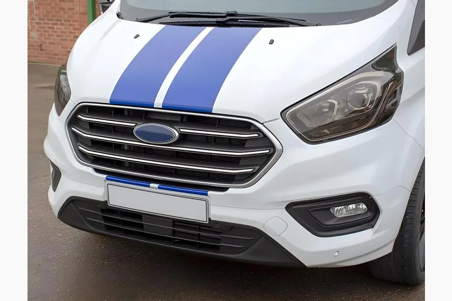 Ford Custom 2013-2022 Chrome Grille Covers 2018+ (4 pcs, Stainless Steel) Image