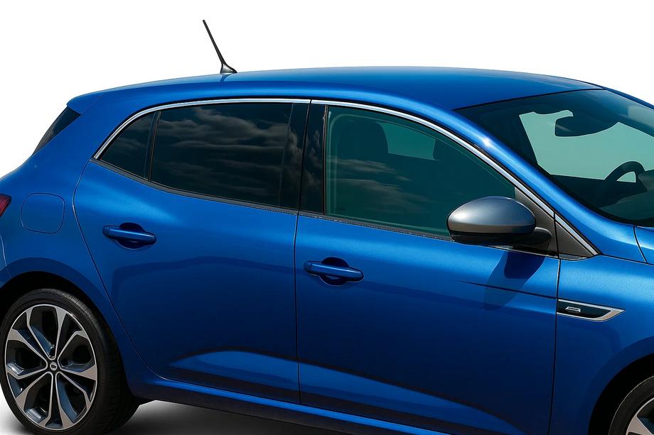 Renault Megane IV 2016-2025 Upper window trim (HB, 6 pcs, stainless steel) OmsaLine - Italian Stainless Steel Image