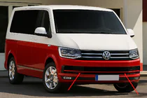 Volkswagen T6 2015-2024 Bumper Grille Trim Covers 2015-2019 (3 pcs, Red) photo 1