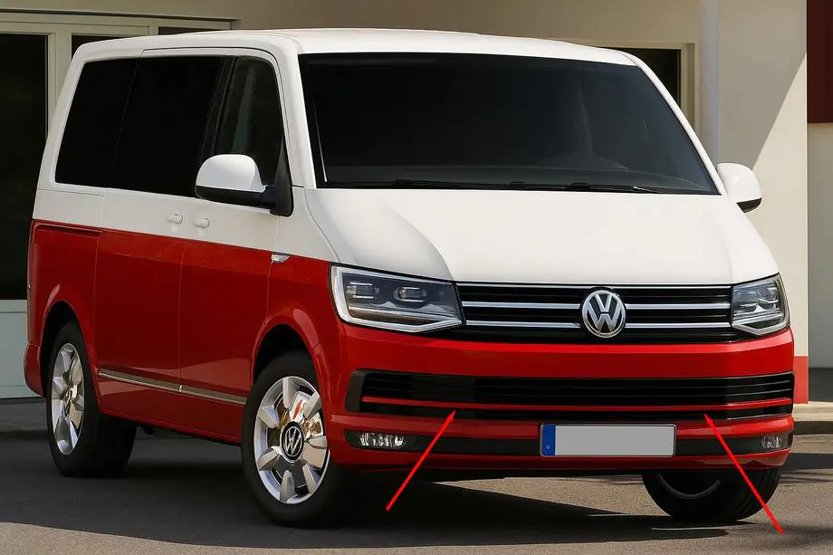 Volkswagen T6 2015-2024 Bumper Grille Trim Covers 2015-2019 (3 pcs, Red) Image