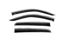 Toyota Hilux 2015- Window deflectors with chrome trim (4 pcs, Niken) photo 2