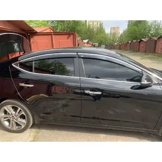 Window deflectors with chrome trim (4 pcs, Niken) photo 1