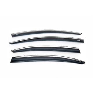 Window deflectors with chrome trim (4 pcs, Niken) Honda Civic Sedan IX 2011-2016 photo 2