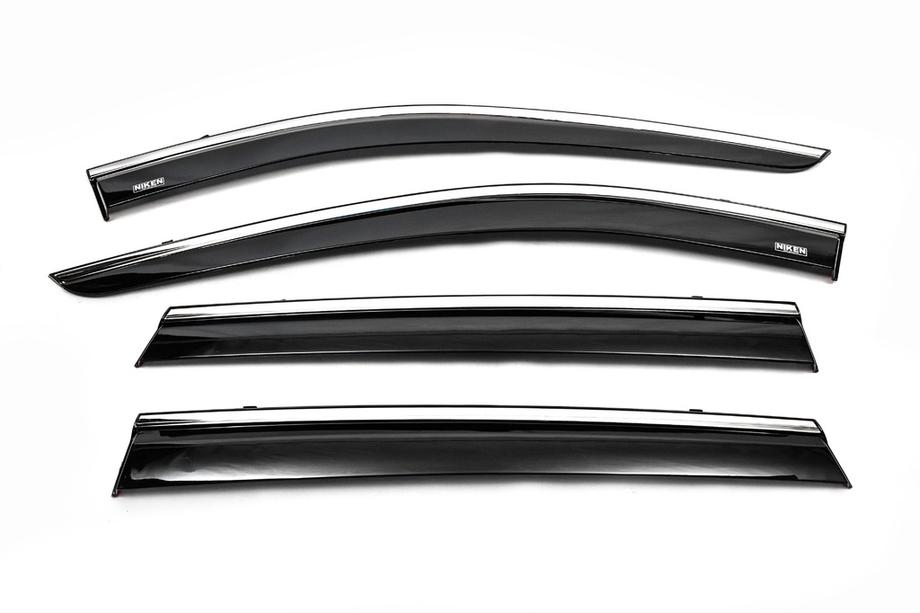 Nissan X-trail T32/Rogue 2014-2021 Window Deflectors with Chrome Trim (4 pcs, Niken) Photo 7