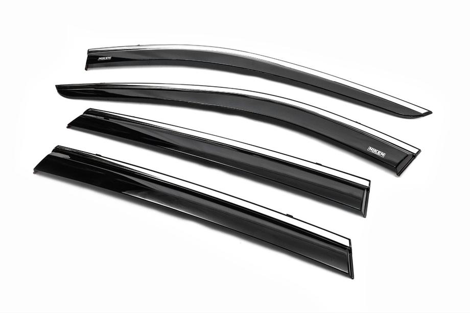 Nissan X-trail T32/Rogue 2014-2021 Window Deflectors with Chrome Trim (4 pcs, Niken) Photo 8