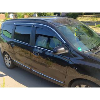 Window deflectors with chrome trim (4 pcs, Niken) Dacia Lodgy 2012-2022 photo 1
