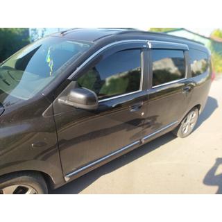 Window deflectors with chrome trim (4 pcs, Niken) Dacia Lodgy 2012-2022 photo 3